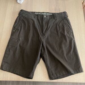 Duluth Trading Co Flex Ballroom khakis size 32 Dark Brown Cargo Shorts